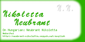 nikoletta neubrant business card